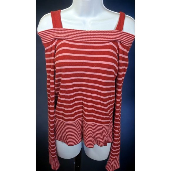 Vintage Takeout Pink And Red Striped Top - Picture 1 of 11